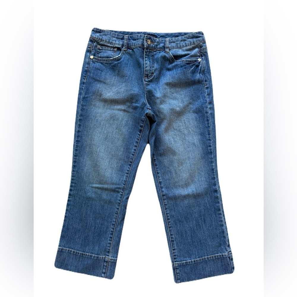 Women's Tommy Hilfiger Blue Ankle Cropped Jeans Denim Straight Fit Size 10 - Picture 2 of 5